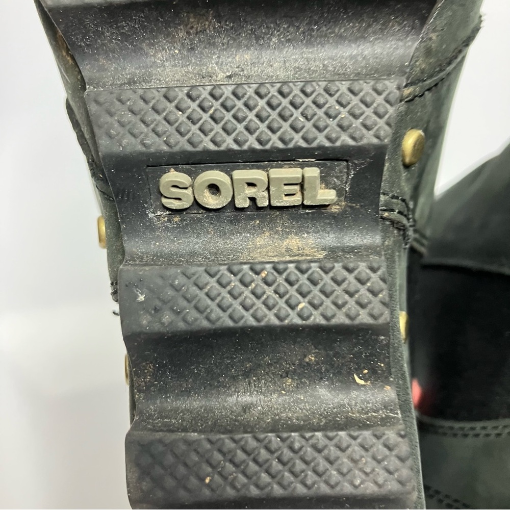 Sorel Black Leather Ankle Wedge Boot - Picture 7 of 9